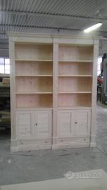 libreria 2 vani in abete ante cassetti ripiani