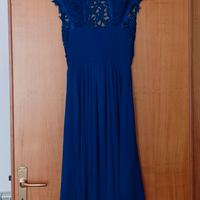 vestito blu pizzo