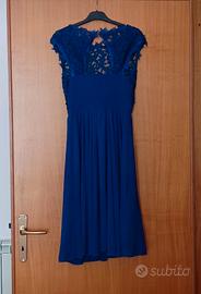 vestito blu pizzo