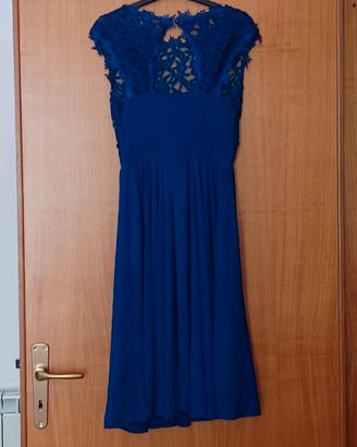 vestito blu pizzo