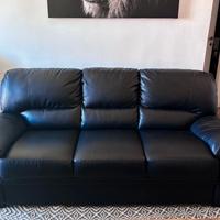 Divano 3 posti similpelle nero