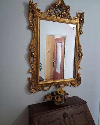 specchio cornice  in legno  dorata 