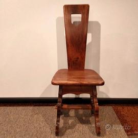 6 sedie in legno noce massello