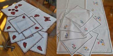 Due tovagliette da tè: una in cotone o lino legger