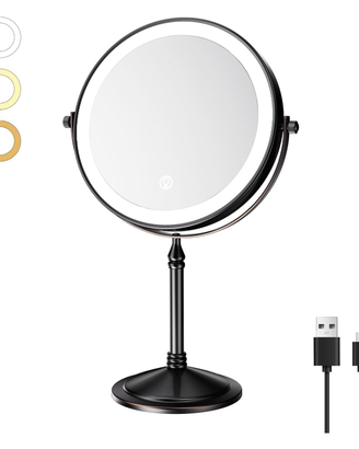 Specchio Trucco Ingranditore 10x Grande con Luce d