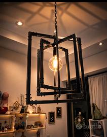 LAMPADARIO ARTIGIANALE IN ALLUMINIO- PEZZO UNICO