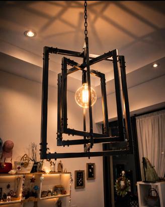 LAMPADARIO ARTIGIANALE IN ALLUMINIO- PEZZO UNICO