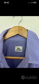 Camicia Lacoste uomo lilla a qudretti taglia M