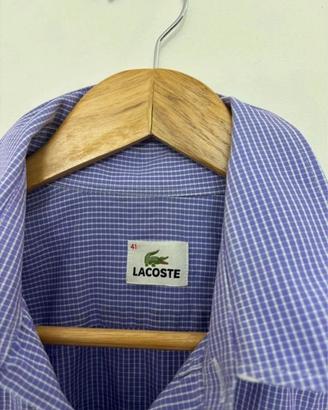 Camicia Lacoste uomo lilla a qudretti taglia M