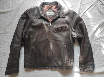 giacca di pelle marrone 