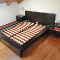 Letto completo di comò e cassettiera in wengè