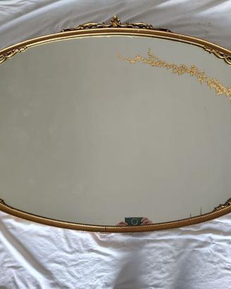 SPECCHIO ELITTICO, cornice dorata, dim. 175 x 110
