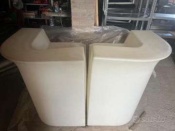 2 moduli luminosi da esterno in policarb.to bianco