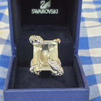 Swarovski NUOVO.Anello con serpenti e cristallo 52