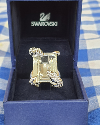 Swarovski NUOVO.Anello con serpenti e cristallo 52