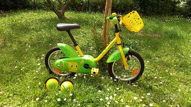 Bicicletta Bambino BTWIN 14" con Rotelle e Cestino