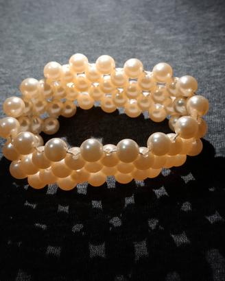 bracciale di perle multifilo elastico