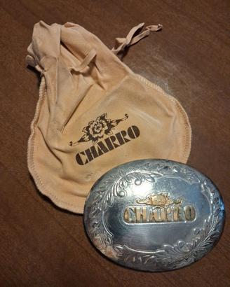 placca metallo argentato Charro