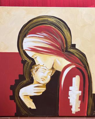 Quadro dipinto della maternita'