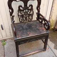 antica poltrona cinese epoca 800 no vaso