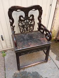 antica poltrona cinese epoca 800 no vaso