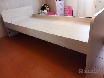 letto singolo cm200x90 colore olmo + materasso