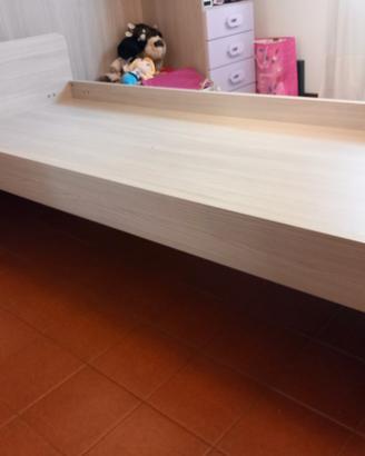 letto singolo cm200x90 colore olmo + materasso