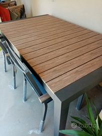 tavolo da giardino allungabile  con 6 sedie 
