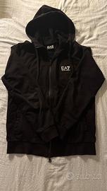 Felpa Nera con Cappuccio EA7 Nera Taglia S