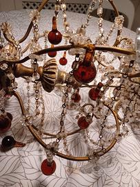 Lampadario francese in cristallo di Murano