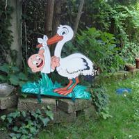 Cicogna nascita. sagome in legno