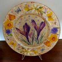 Piatto decoupage Lilium Viola