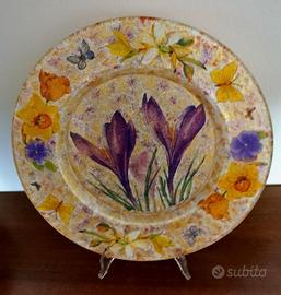 Piatto decoupage Lilium Viola