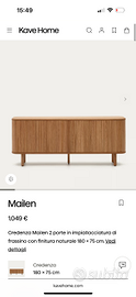 Credenza Mailen di Kave Home in legno di frassino