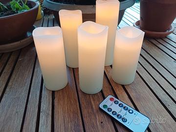 candele in cera con luce a pila e telecomando