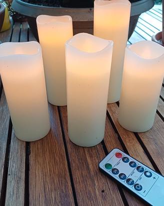 candele in cera con luce a pila e telecomando