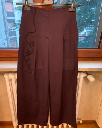 Pantalone largo in lana