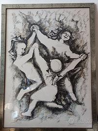 Litografia firmata e numerata con cornice