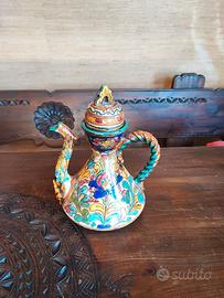 Brocca Teiera d'Arte in Ceramica Dipinta a Mano - 