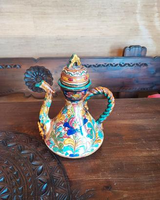 Brocca Teiera d'Arte in Ceramica Dipinta a Mano - 