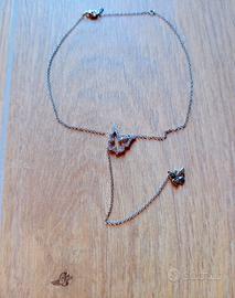 collana argento 925 farfalle 