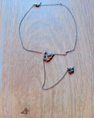 collana argento 925 farfalle 