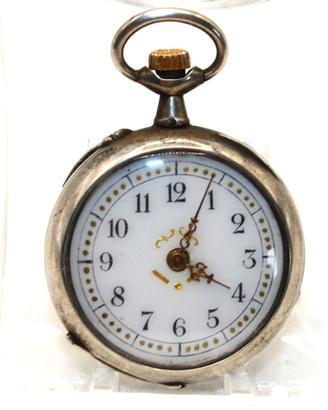 Splendido orologio signora argento fine 1800