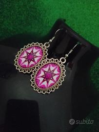 Orecchini pendenti ovali acciaio