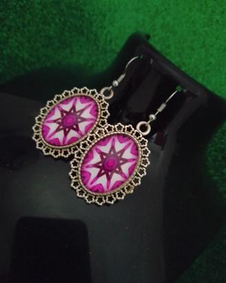 Orecchini pendenti ovali acciaio