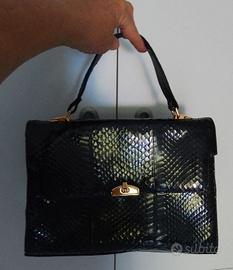 Borsa vintage in rettile vera pelle