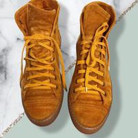 Scarpa alla caviglia camoscio color caramello cald