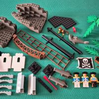 Lotto Lego Pirati Scafo Ponte Minifigure Armi