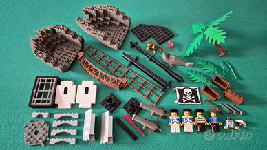 Lotto Lego Pirati Scafo Ponte Minifigure Armi