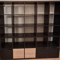 IKEA KALLAX 5x5 Nero-Marrone + Accessori